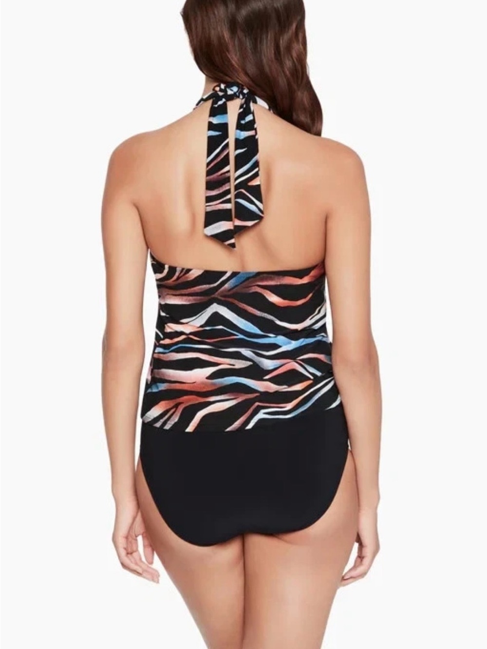 Magicsuit Tigress Nicole Tankini Top - Size 16 NWOT Coral Black Blue - Picture 3 of 10